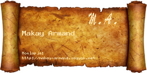 Makay Armand névjegykártya
